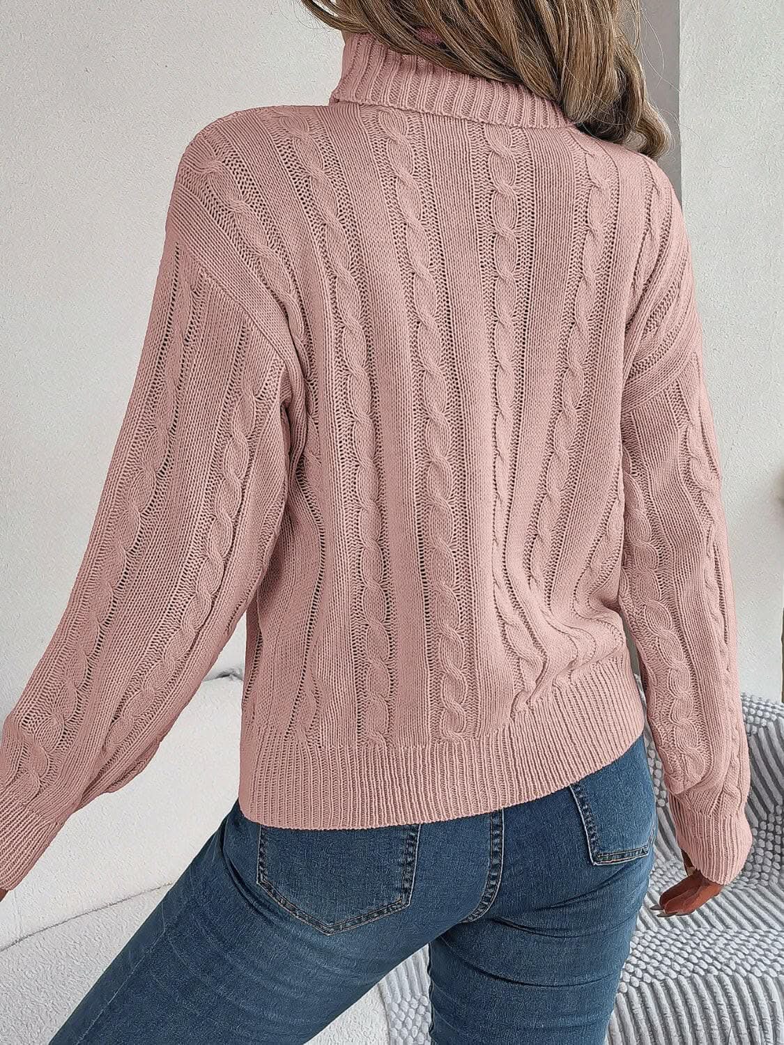 Cozy Cable-Knit Turtleneck Sweater - Love Salve